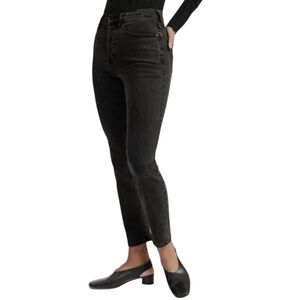 NEW Everlane Authentic Stretch High Rise Cigarette Jeans Black Size 23 Regular